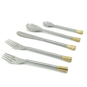 Vibhsa 20 Piece Silver Flatware Set - Elegant Service for 4 | Premium Stainless Steel Cutlery