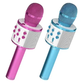5Core Wireless Karaoke Microphone - Bluetooth Mic Portable Handheld - Fun & Durable - Pink & Blue