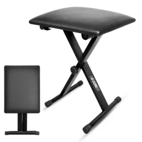 5 Core Keyboard Bench - 2" Padded Cushioned Piano Stool, Adjustable Height, Portable Guitar Seat - Comfortable, Stable, and Durable Musician Chair