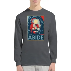 Big Lebowski Abide Hope Style Long Sleeve Shirt - Presidential Campaign Parody Art