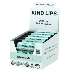 Sweet Mint Organic Lip Balm - 12 Tube Display Open Pack