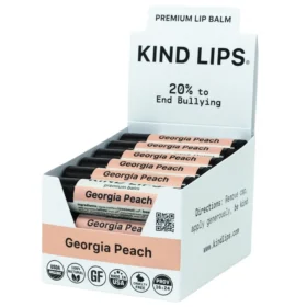 Georgia Peach Organic Lip Balm - 12 Tube Display Open Pack