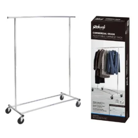 Adjustable & Rolling Commercial Grade Foldable Garment Rack