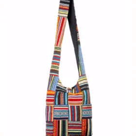 Kathmandu Collection Patchwork Striped Hobo Bag