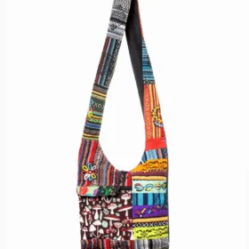Kathmandu Collection Tribal Stripe Patchwork Hobo Bag